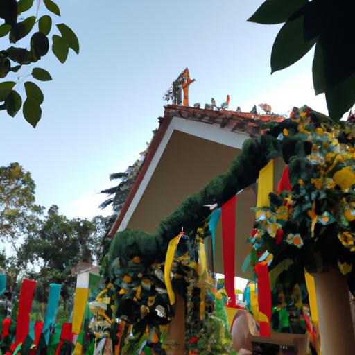 Đền thờ được trang trí hoa tươi cho Tho Phật Đản Sanh