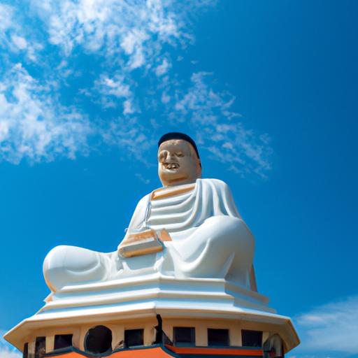Tượng Phật Bà ở Tây Ninh với bầu trời xanh đẹp như tranh