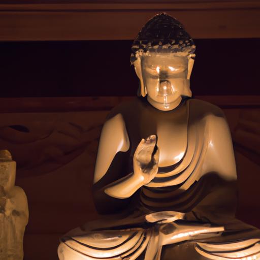 Thiền định trước tượng Phật