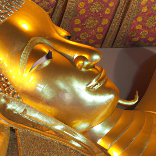 Tượng Phật nằm mạ vàng với chi tiết tinh xảo